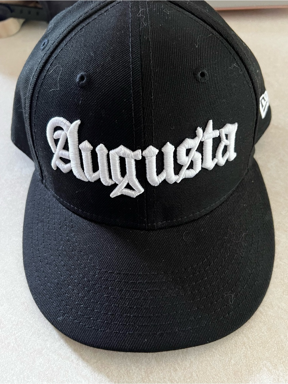 New Era Black Snapback Cap with White 'Augusta' Embroidery